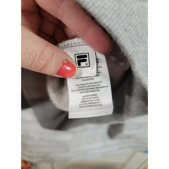 Vintage 90s FILA Size Medium Sweatshirt‎ Embroidery Logo Pullover Heather Gray - Picture 5 of 6